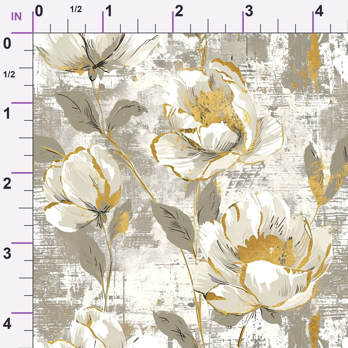 Gilded Fresco Blooms Pattern 6 Minky Fabric