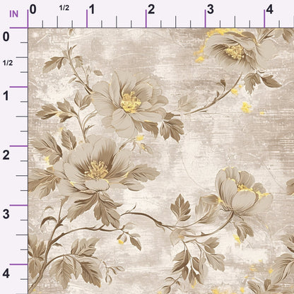 Gilded Fresco Blooms Pattern 7 Minky Fabric