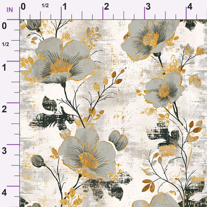 Gilded Fresco Blooms Pattern 8 Minky Fabric