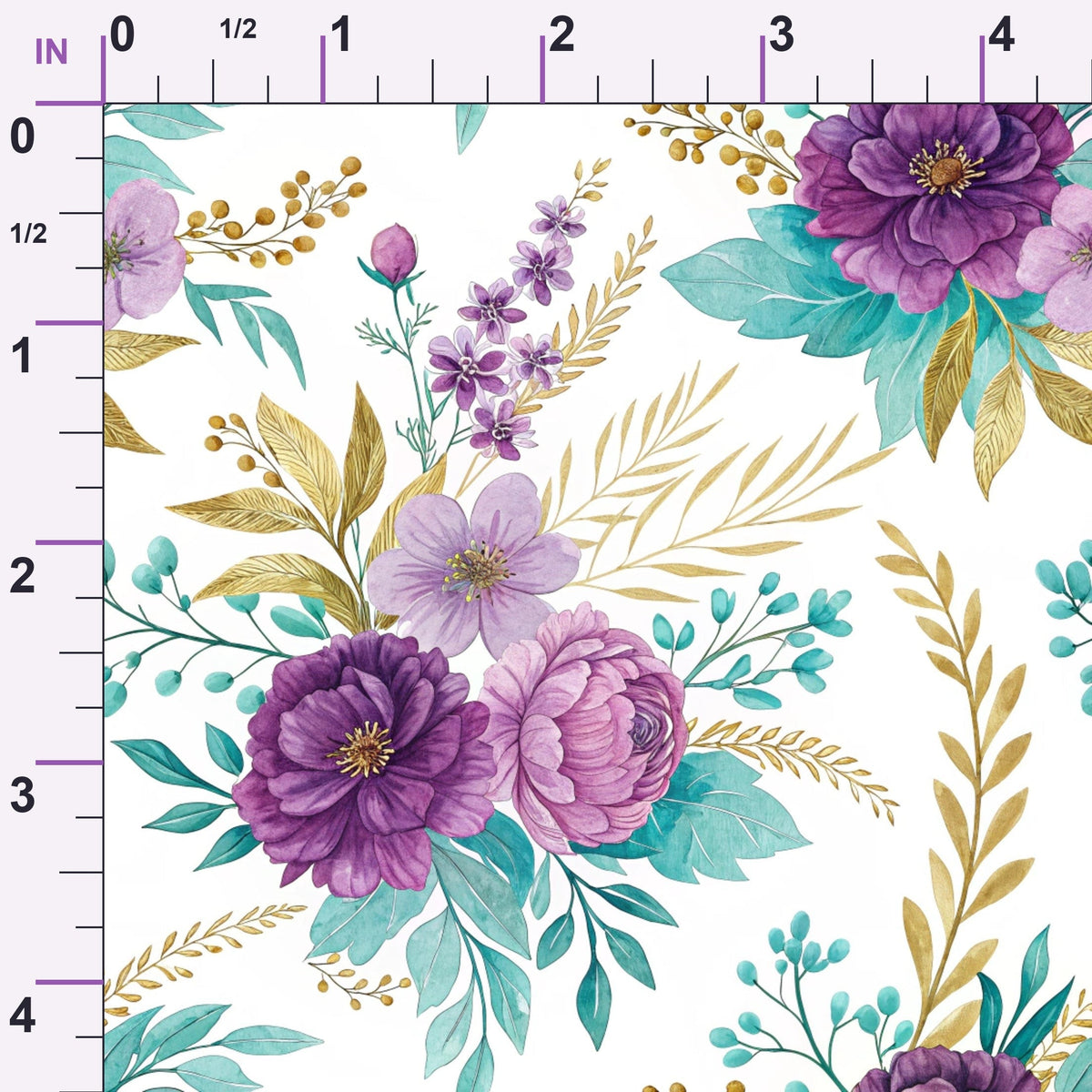 Gilded Fuchsia Garden Pattern 1 Minky Fabric