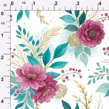 Gilded Fuchsia Garden Pattern 11 Minky Fabric