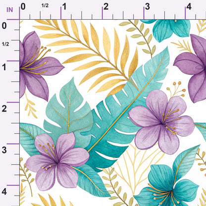 Gilded Fuchsia Garden Pattern 15 Minky Fabric