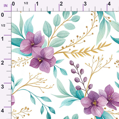 Gilded Fuchsia Garden Pattern 17 Minky Fabric