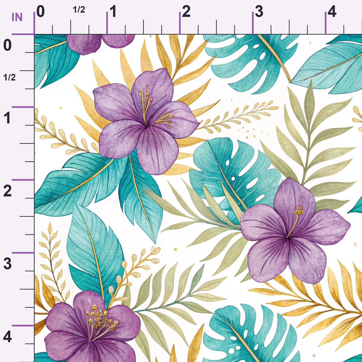 Gilded Fuchsia Garden Pattern 19 Minky Fabric