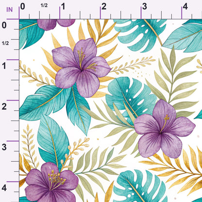 Gilded Fuchsia Garden Pattern 19 Minky Fabric
