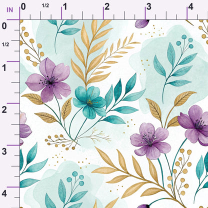 Gilded Fuchsia Garden Pattern 20 Minky Fabric