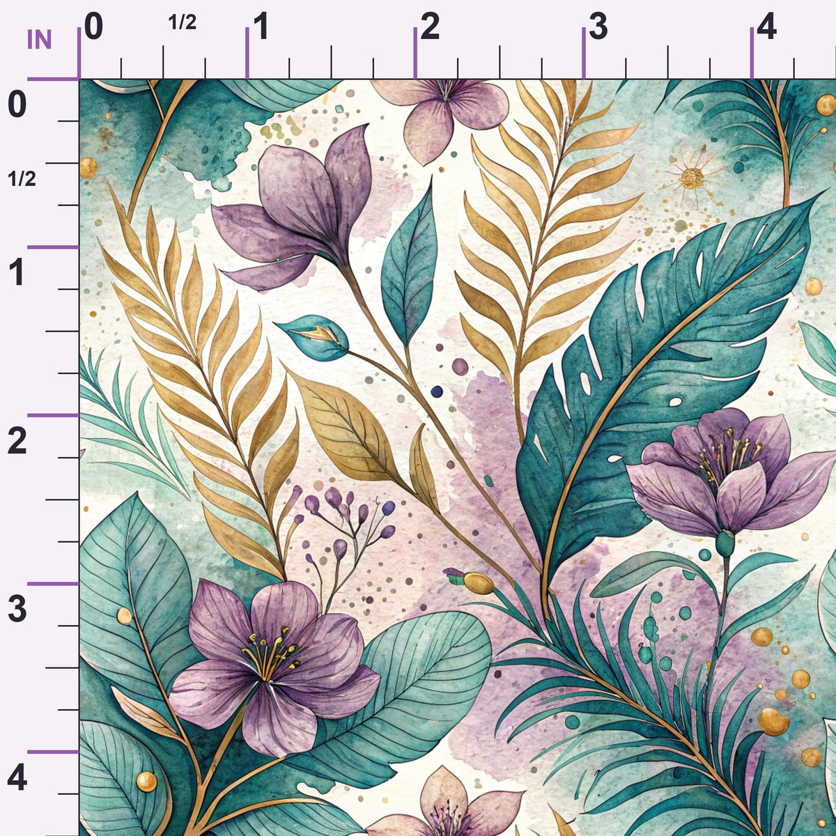 Gilded Fuchsia Garden Pattern 22 Minky Fabric