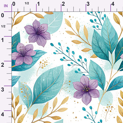 Gilded Fuchsia Garden Pattern 23 Minky Fabric