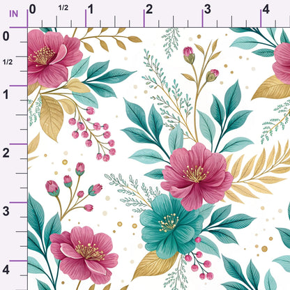 Gilded Fuchsia Garden Pattern 25 Minky Fabric