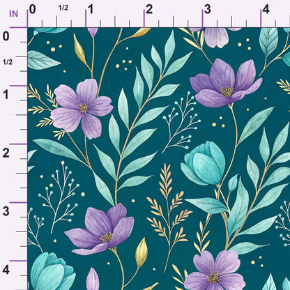 Gilded Fuchsia Garden Pattern 26 Minky Fabric