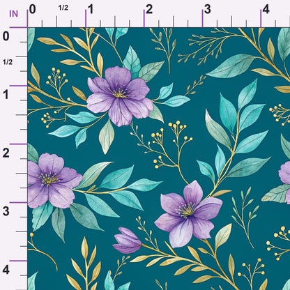 Gilded Fuchsia Garden Pattern 27 Minky Fabric