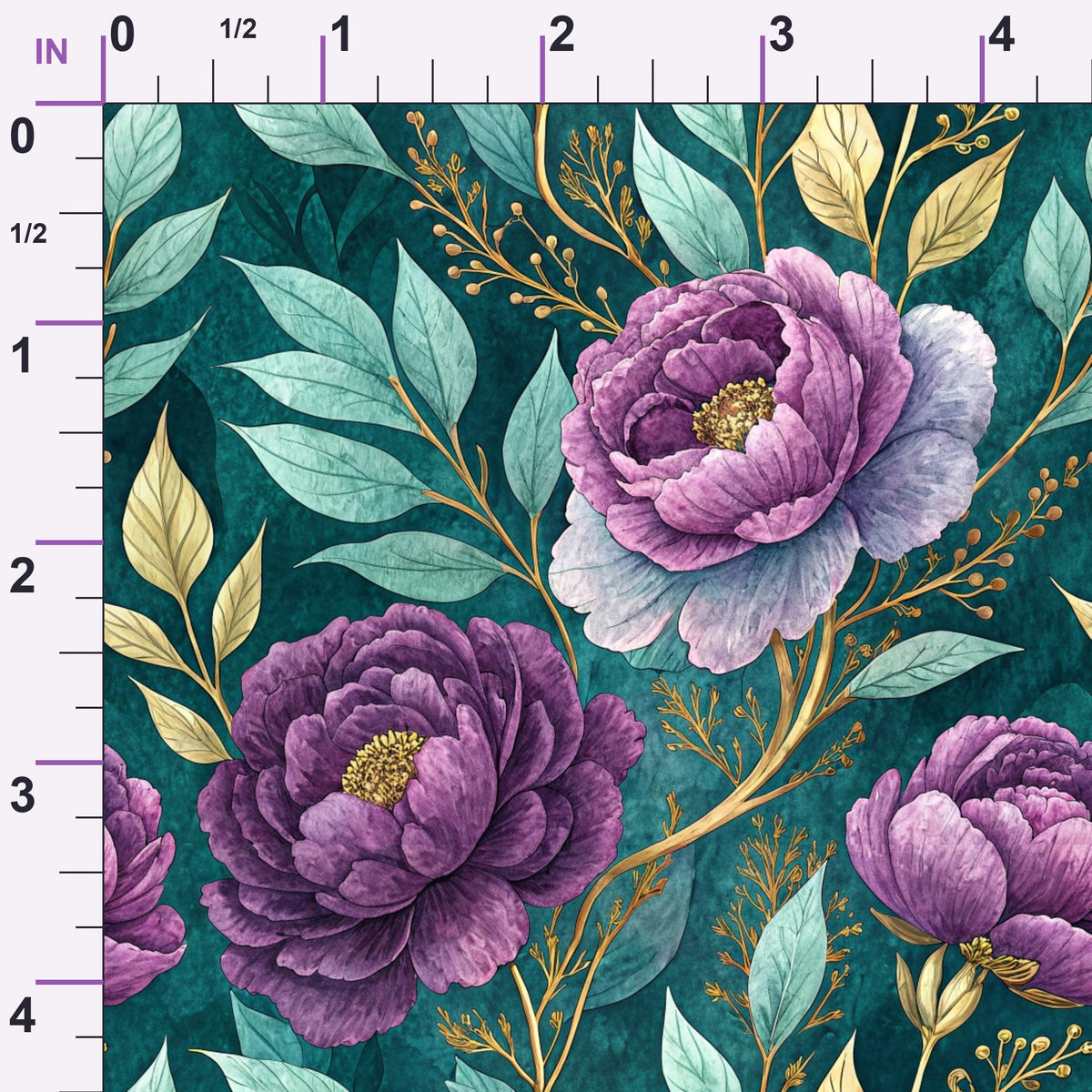 Gilded Fuchsia Garden Pattern 3 Minky Fabric