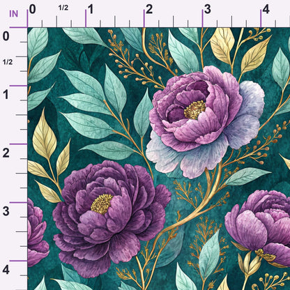 Gilded Fuchsia Garden Pattern 3 Minky Fabric