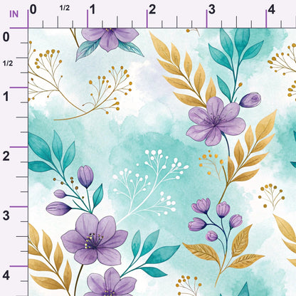 Gilded Fuchsia Garden Pattern 30 Minky Fabric