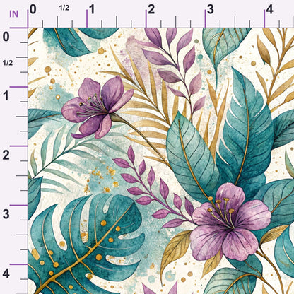 Gilded Fuchsia Garden Pattern 5 Minky Fabric