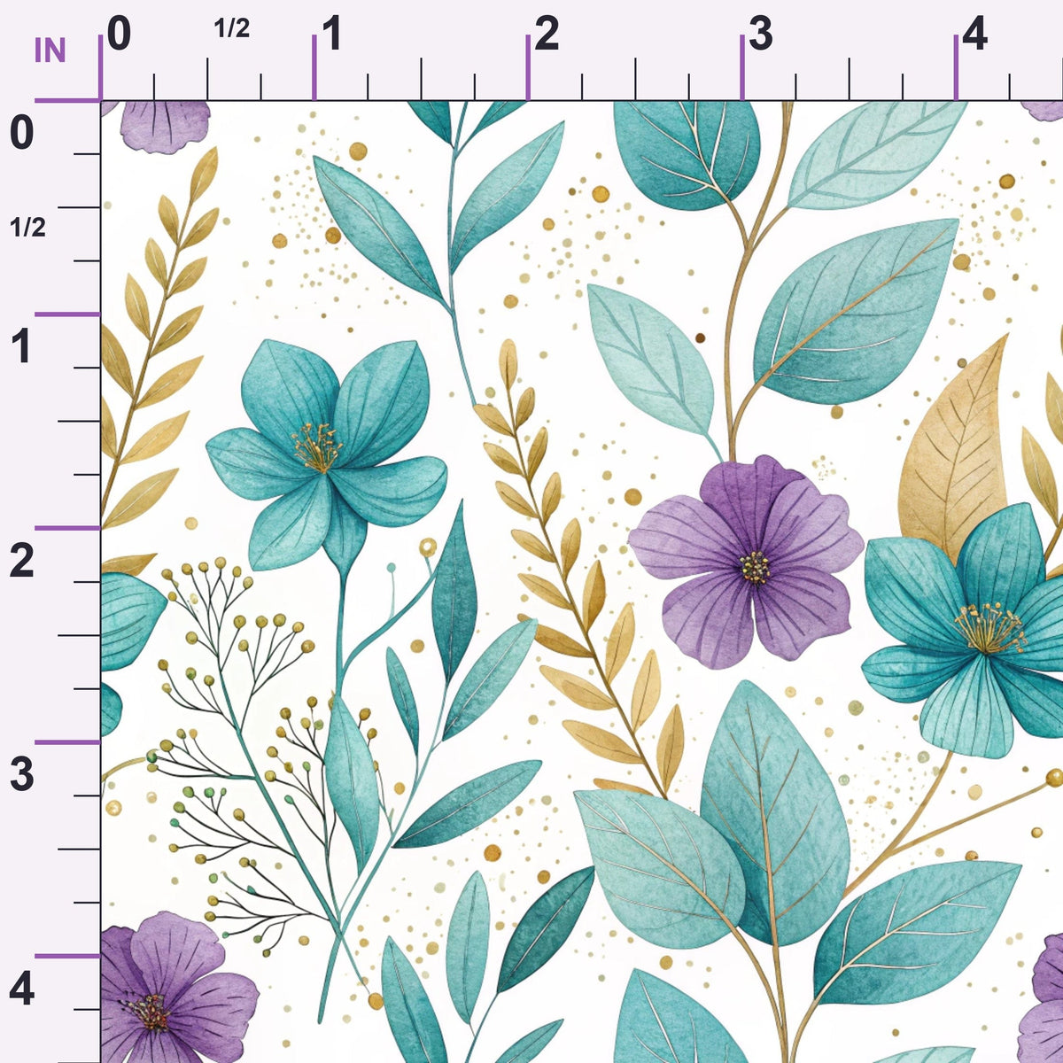 Gilded Fuchsia Garden Pattern 6 Minky Fabric