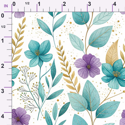 Gilded Fuchsia Garden Pattern 6 Minky Fabric