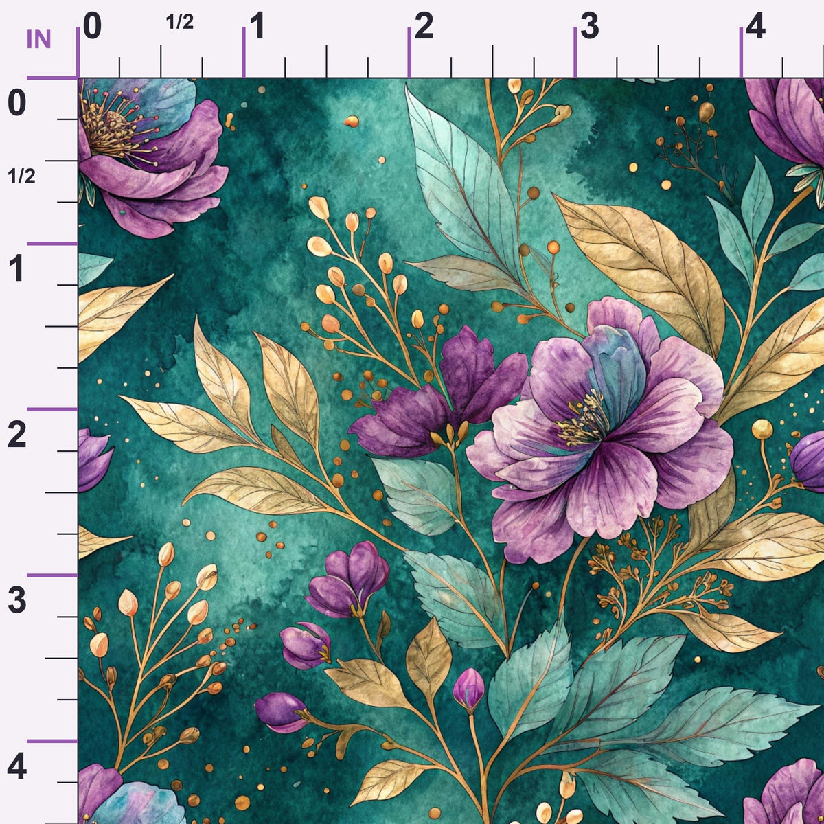 Gilded Fuchsia Garden Pattern 7 Minky Fabric