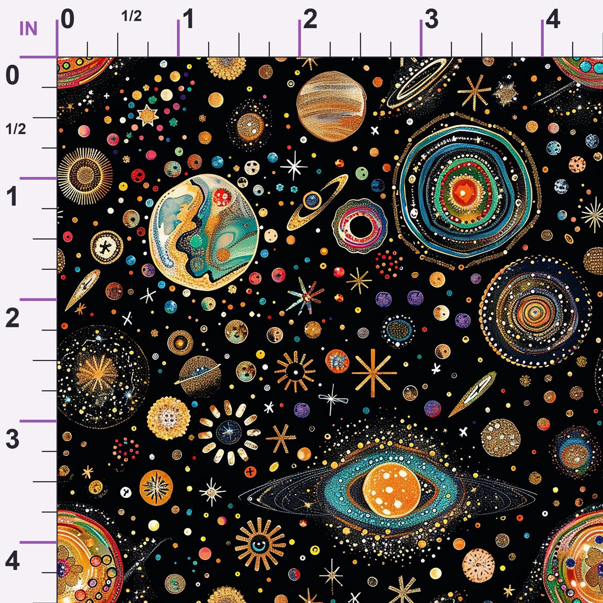 Gilded Galaxy Pattern 1 Minky Fabric