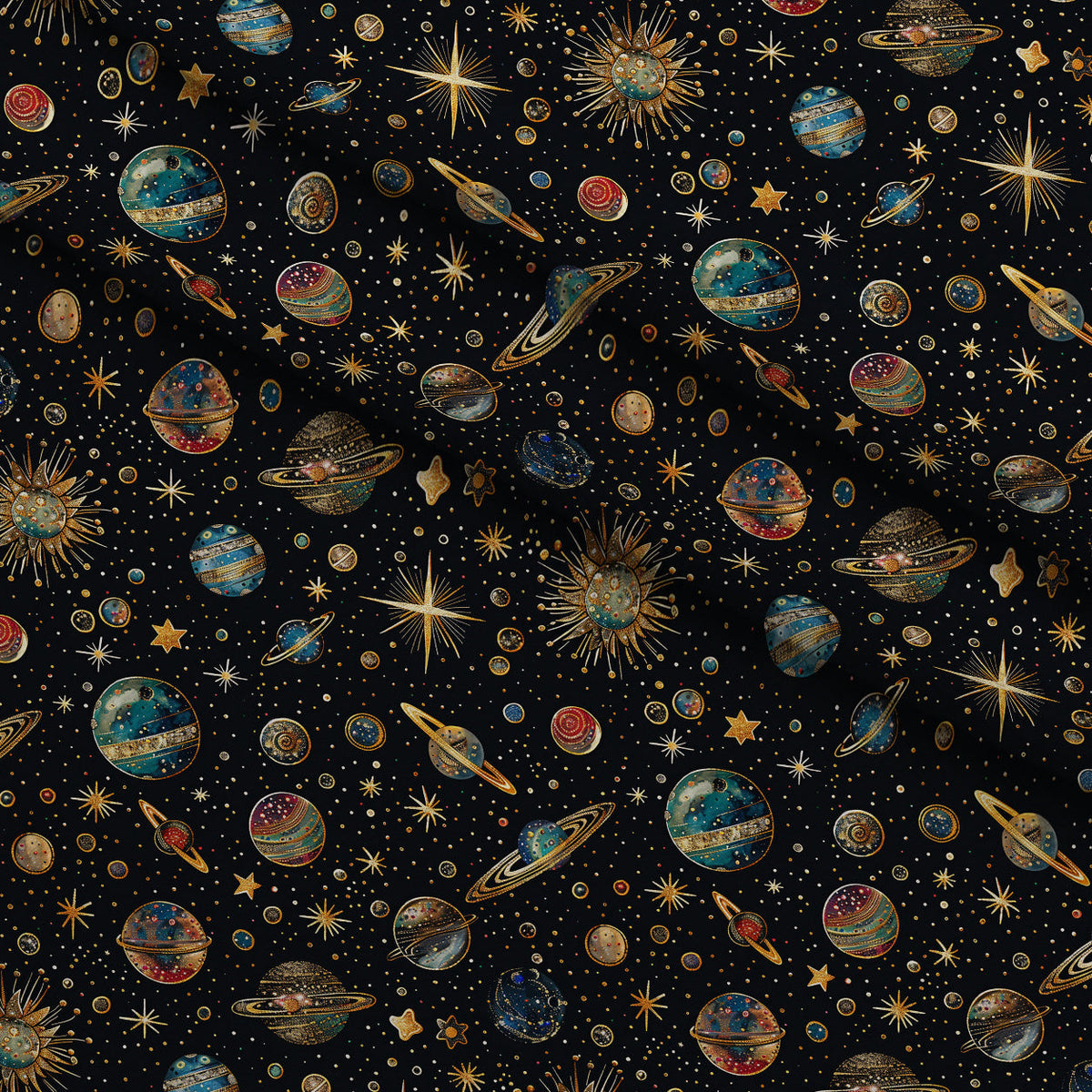 Gilded Galaxy Pattern 3 Minky Fabric