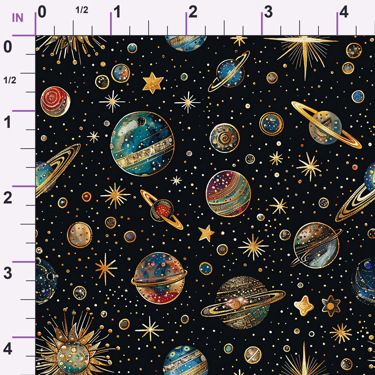 Gilded Galaxy Pattern 3 Minky Fabric