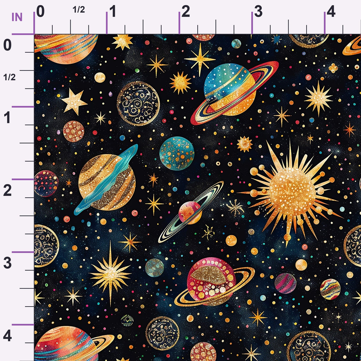 Gilded Galaxy Pattern 4 Minky Fabric