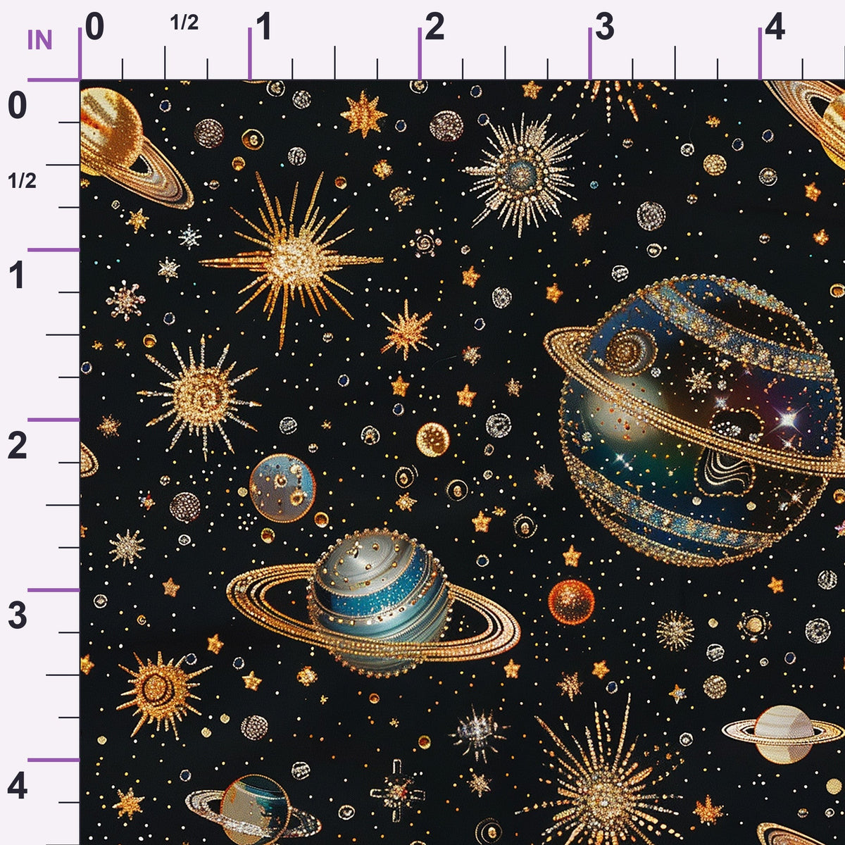 Gilded Galaxy Pattern 5 Minky Fabric