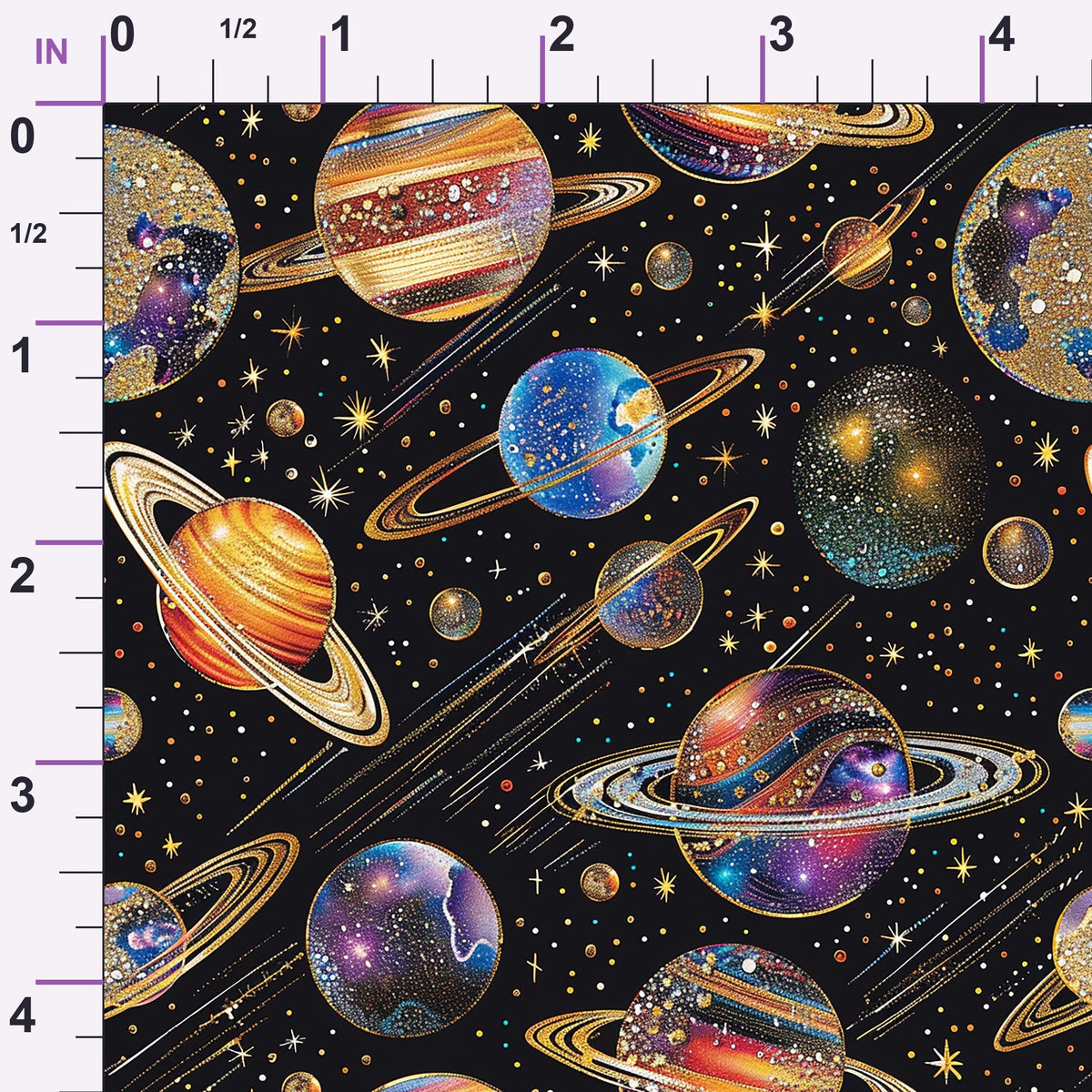 Gilded Galaxy Pattern 6 Minky Fabric