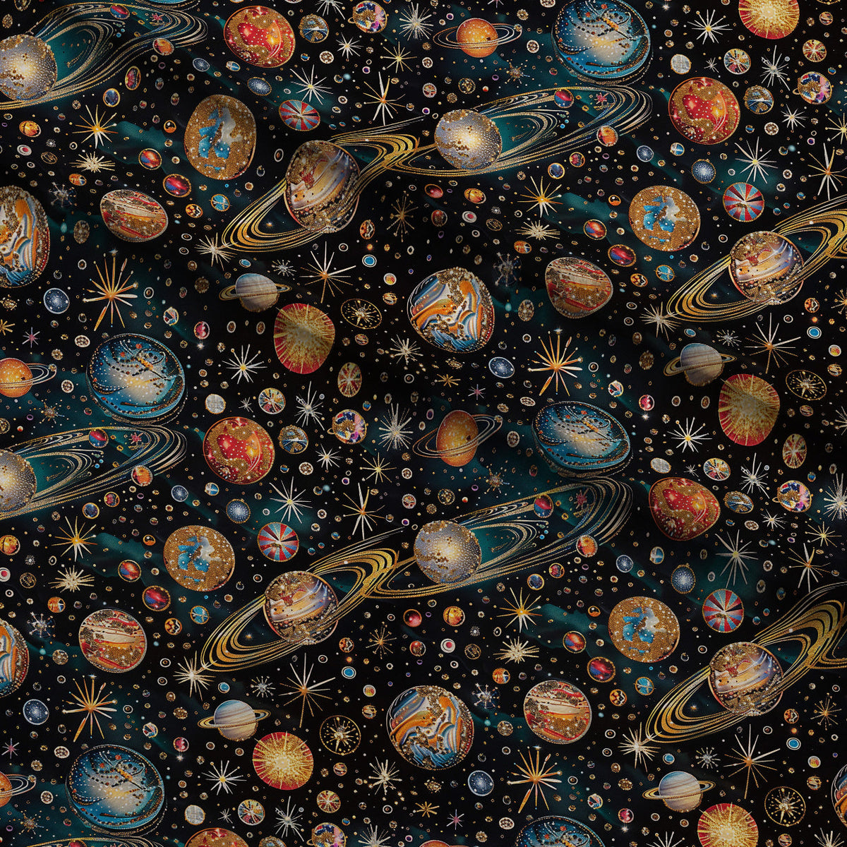 Gilded Galaxy Pattern 7 Minky Fabric