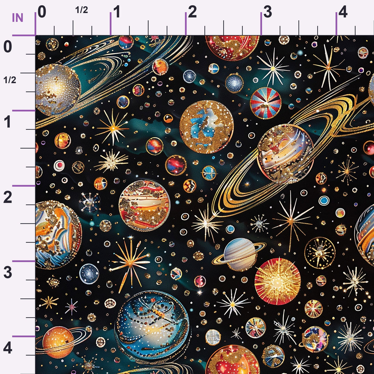 Gilded Galaxy Pattern 7 Minky Fabric