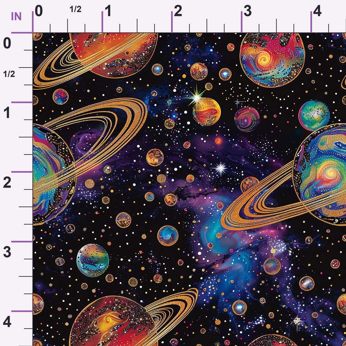 Gilded Galaxy Pattern 8 Minky Fabric