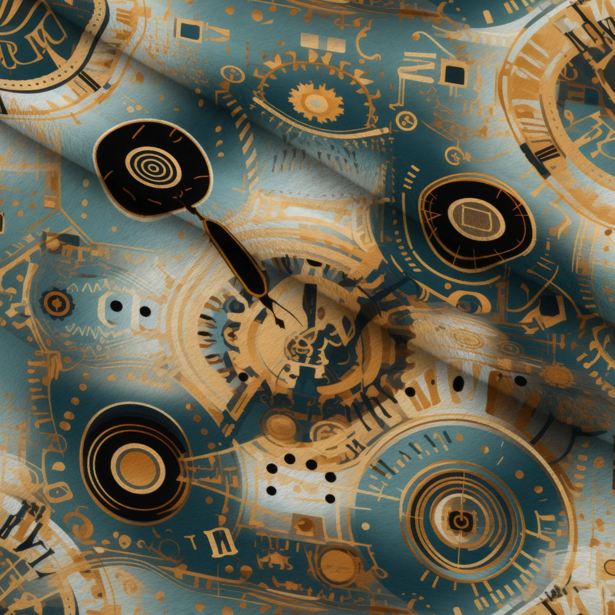 Gilded Gears Pattern 10 Minky Fabric