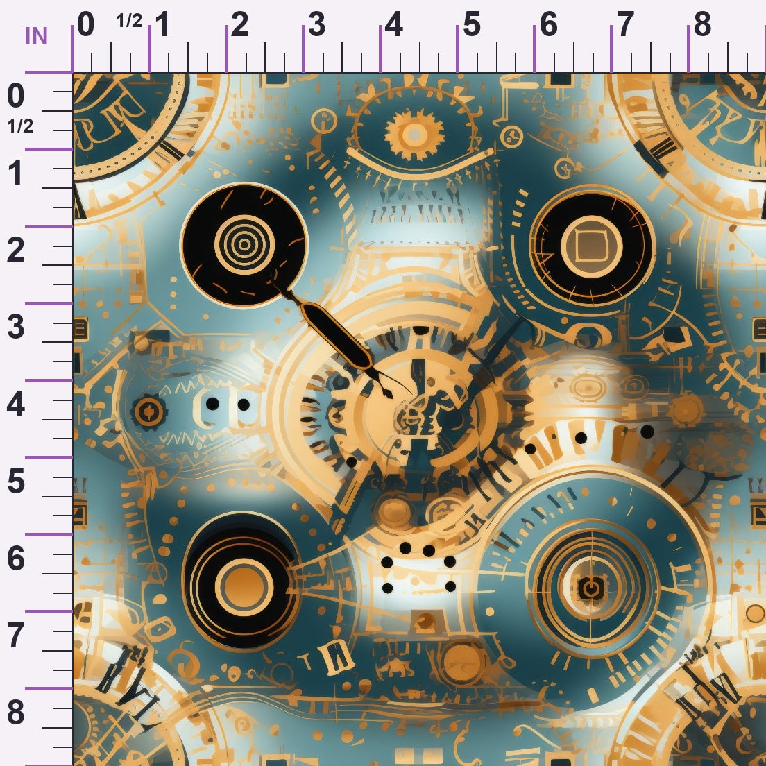 Gilded Gears Pattern 10 Minky Fabric