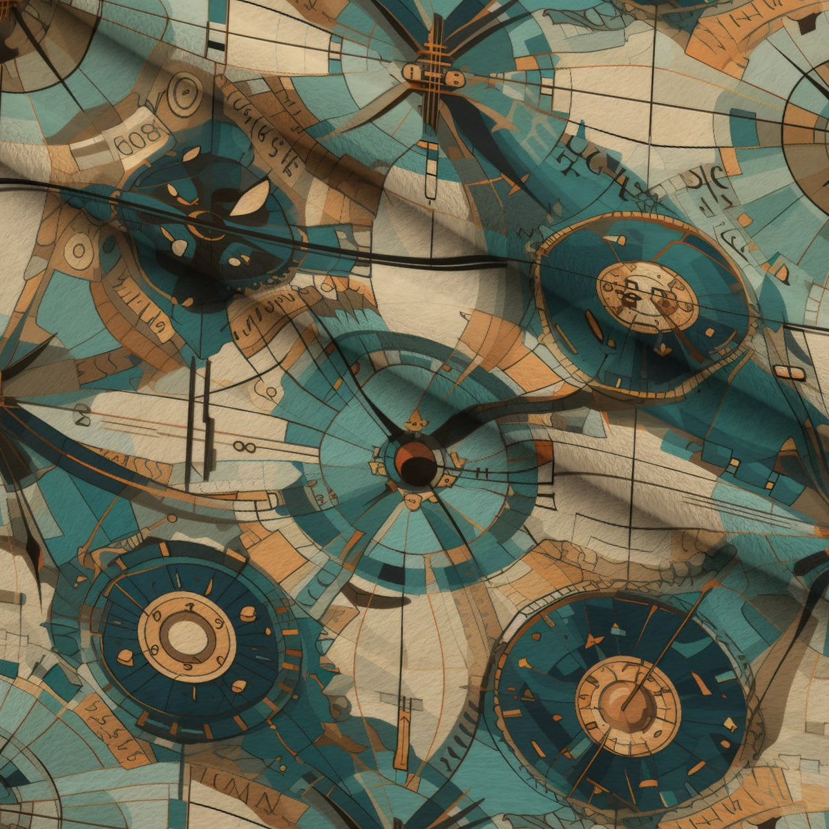Gilded Gears Pattern 11 Minky Fabric