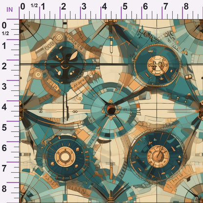 Gilded Gears Pattern 11 Minky Fabric