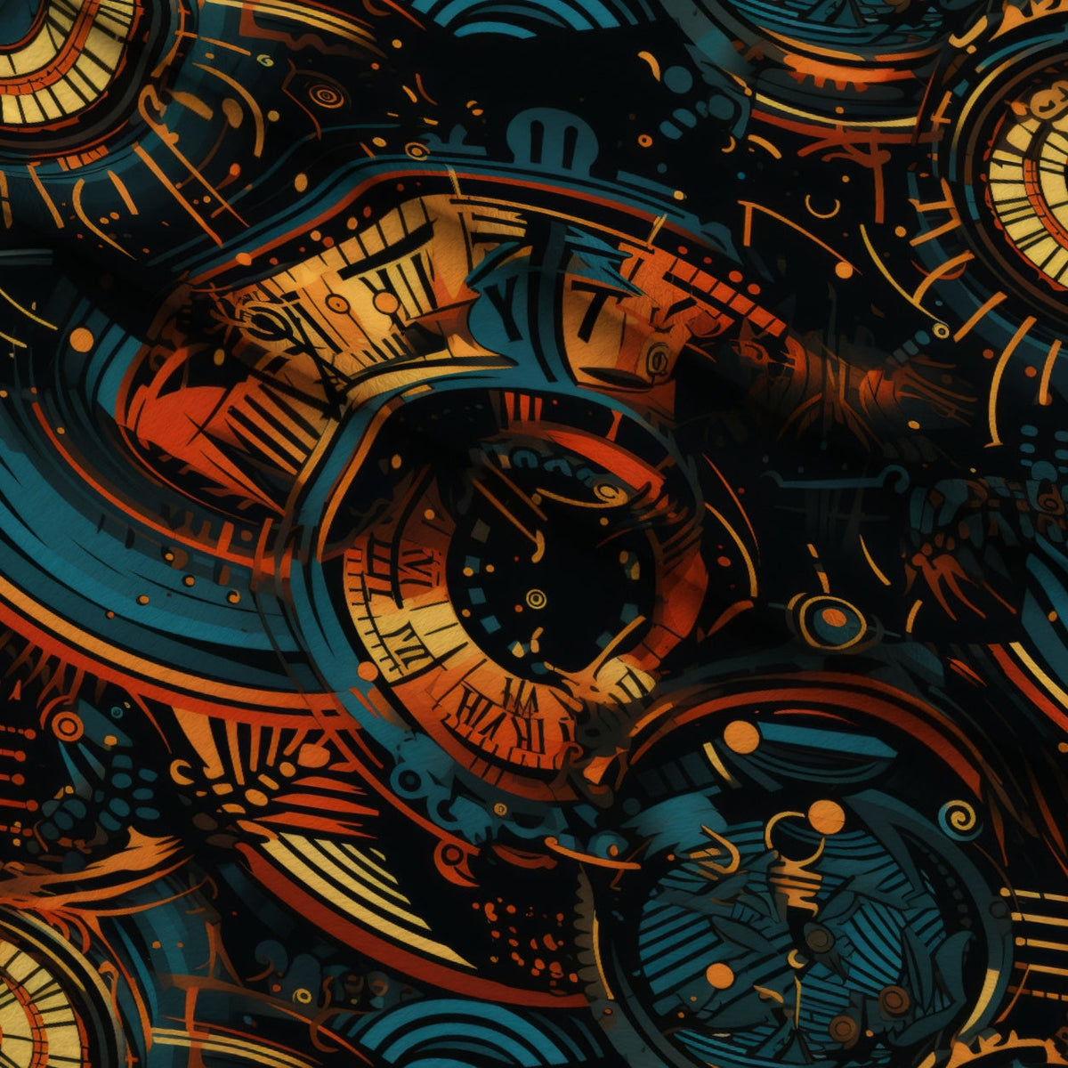 Gilded Gears Pattern 13 Minky Fabric