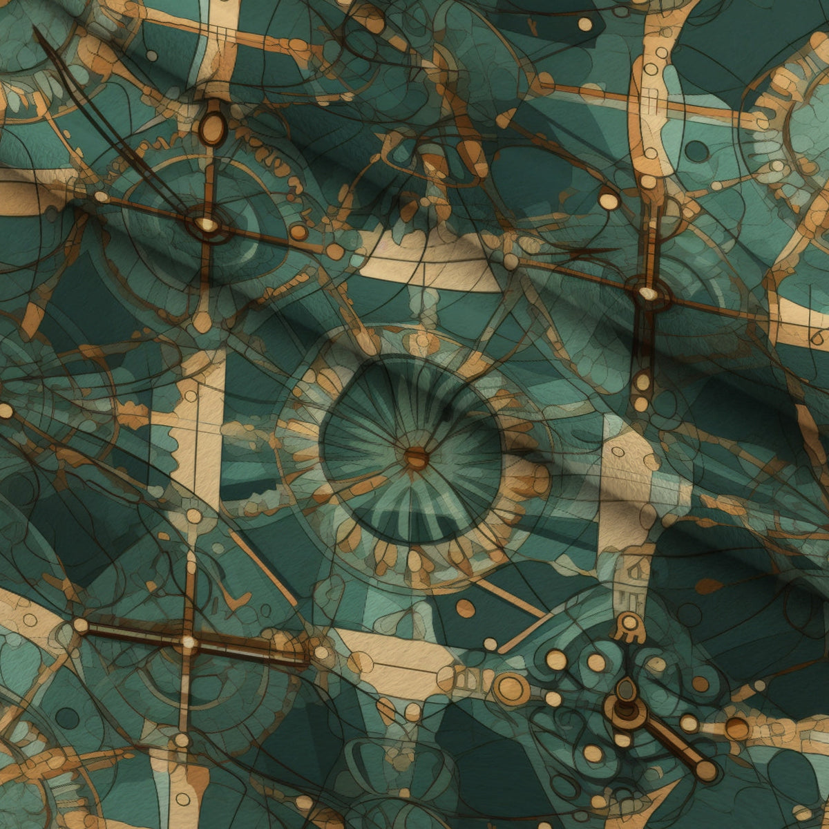 Gilded Gears Pattern 14 Minky Fabric