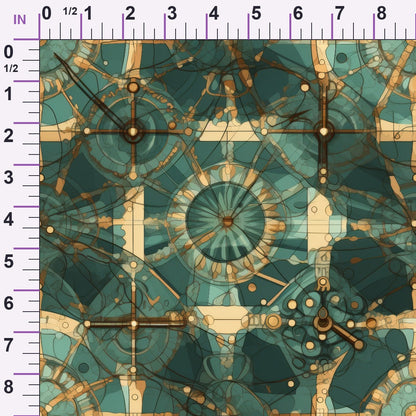 Gilded Gears Pattern 14 Minky Fabric