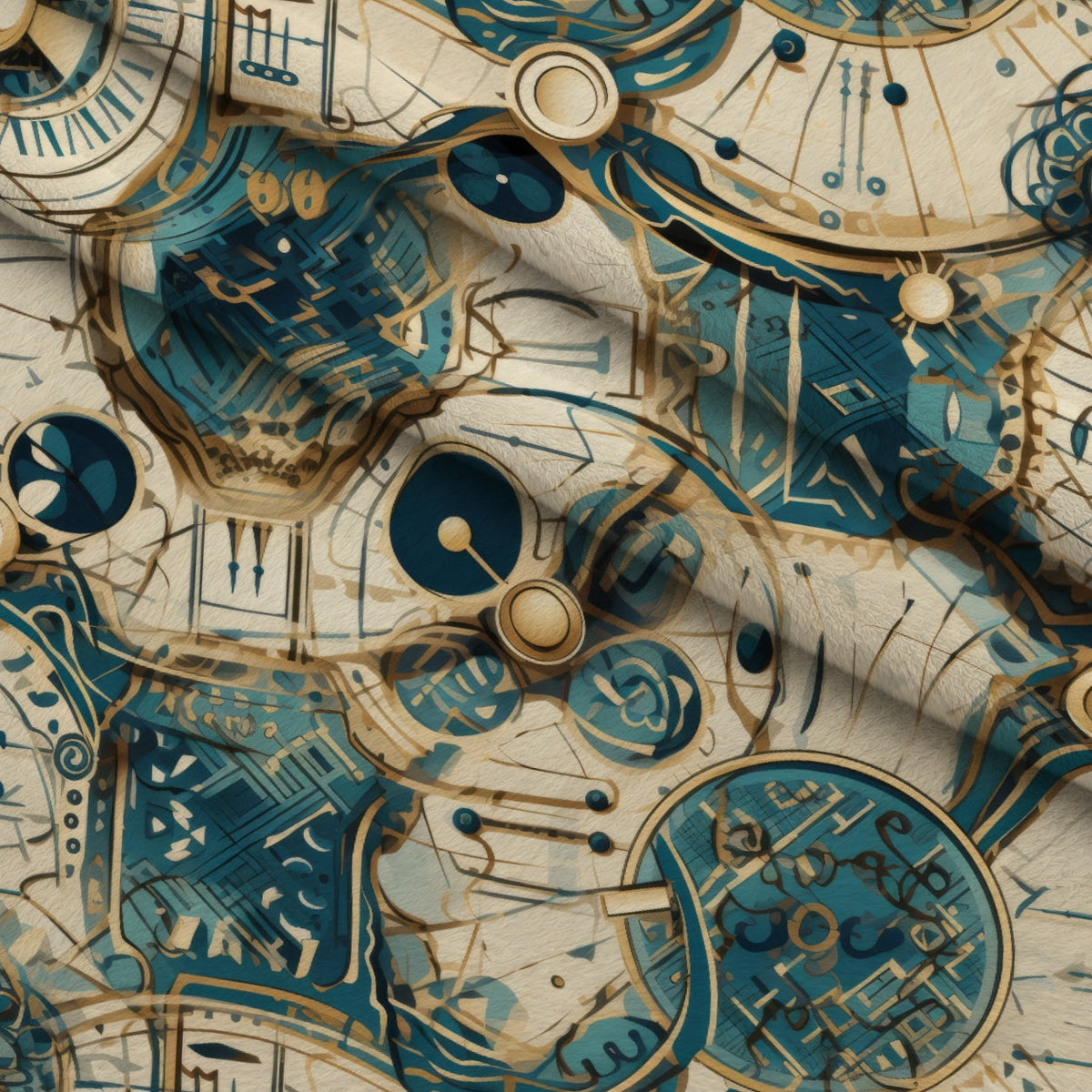 Gilded Gears Pattern 15 Minky Fabric