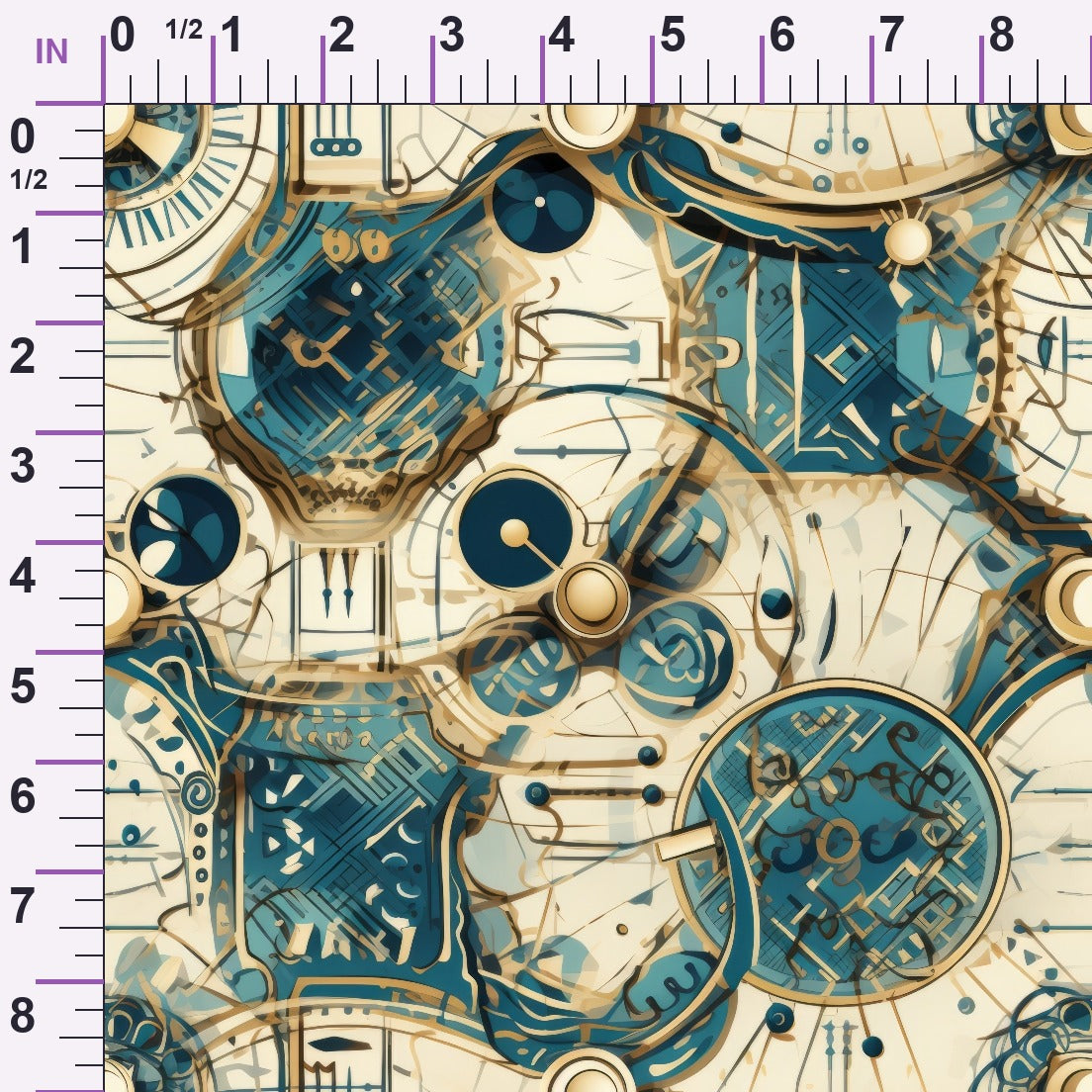 Gilded Gears Pattern 15 Minky Fabric