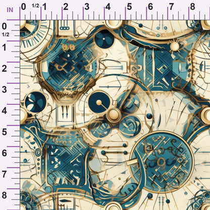 Gilded Gears Pattern 15 Minky Fabric