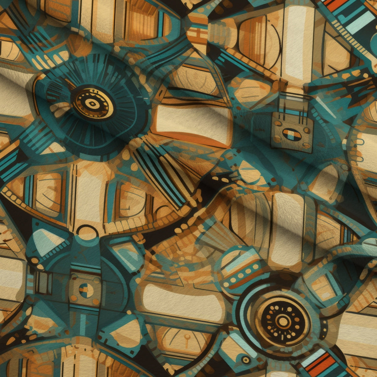 Gilded Gears Pattern 17 Minky Fabric