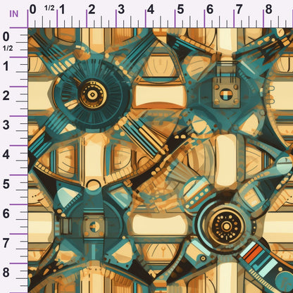 Gilded Gears Pattern 17 Minky Fabric