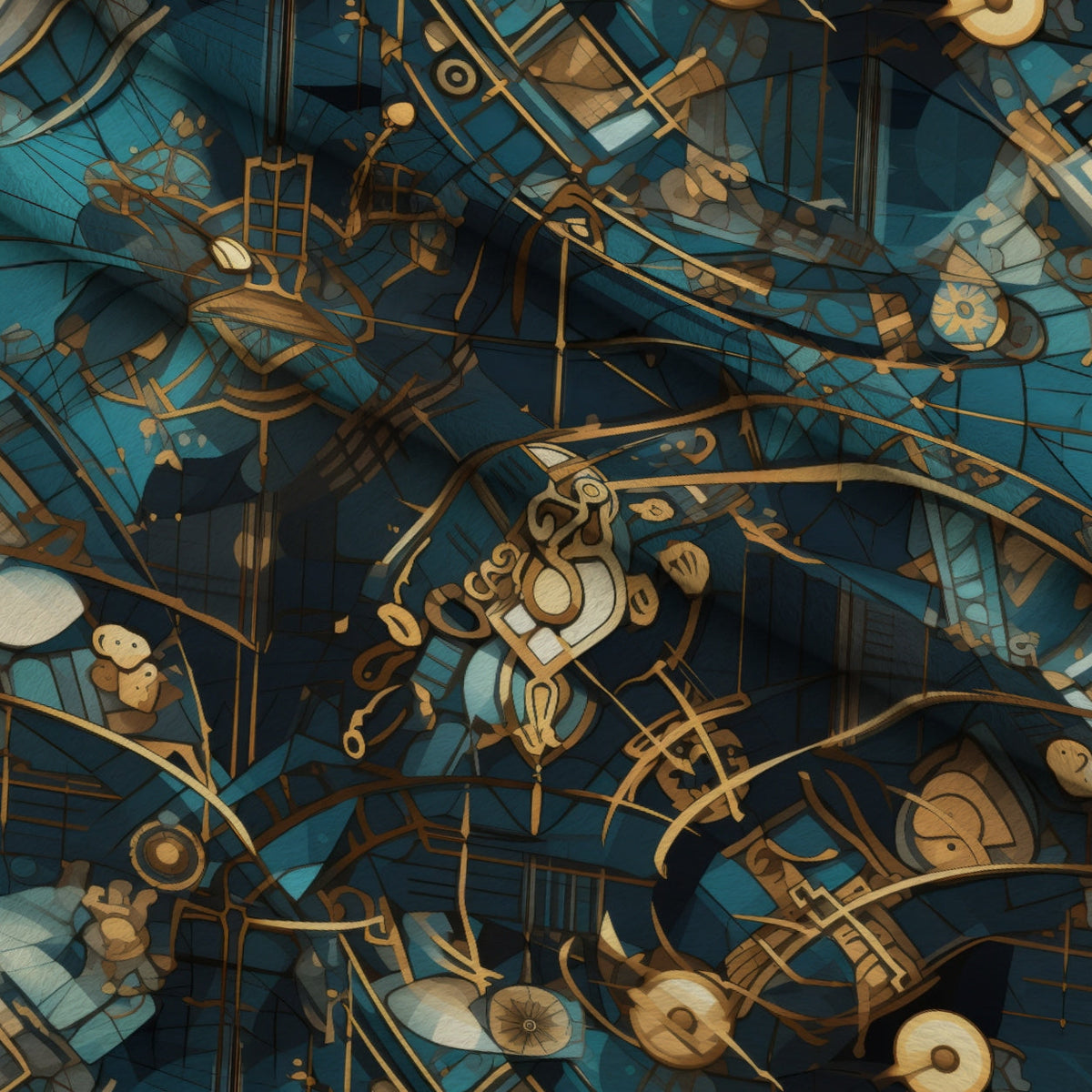 Gilded Gears Pattern 19 Minky Fabric