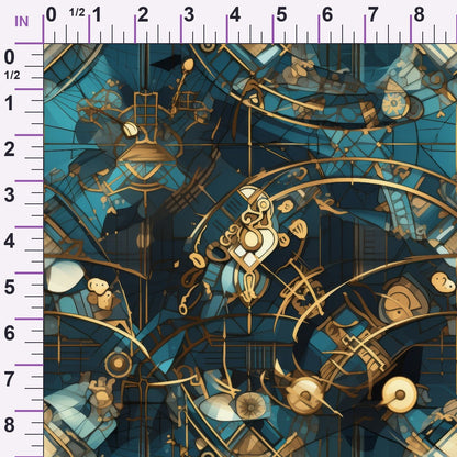 Gilded Gears Pattern 19 Minky Fabric