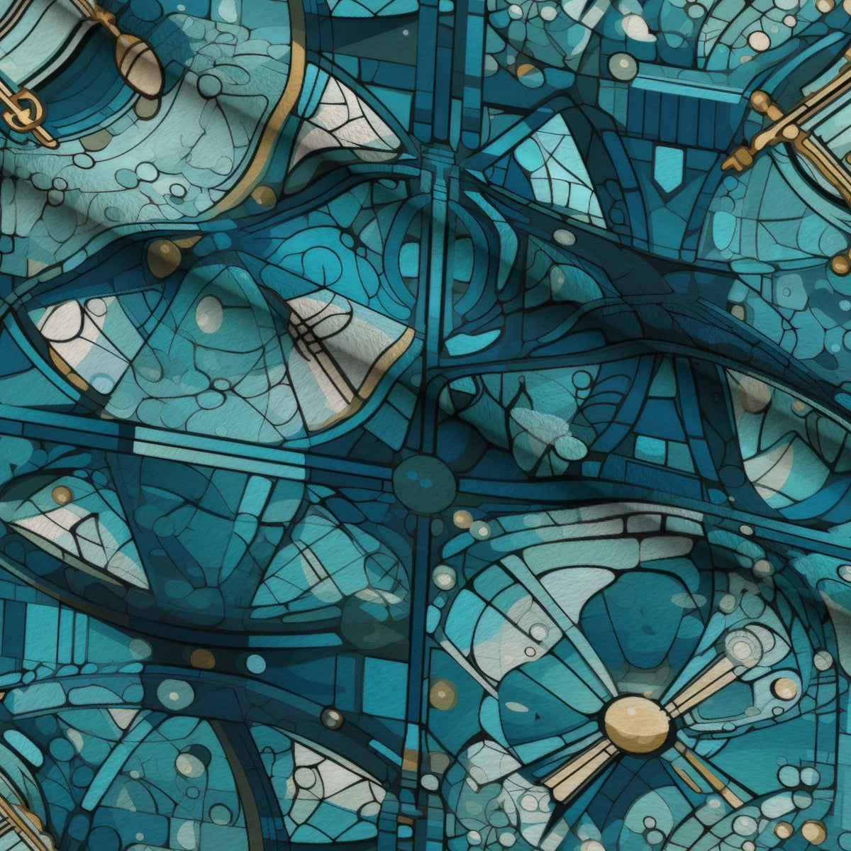 Gilded Gears Pattern 2 Minky Fabric