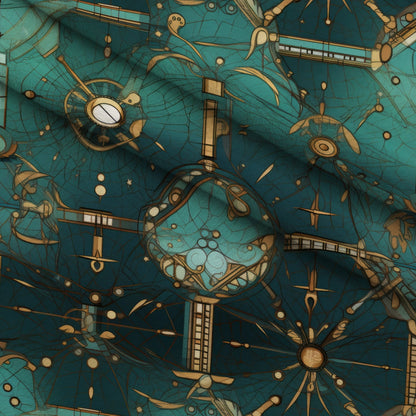 Gilded Gears Pattern 3 Minky Fabric
