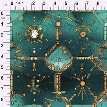 Gilded Gears Pattern 3 Minky Fabric
