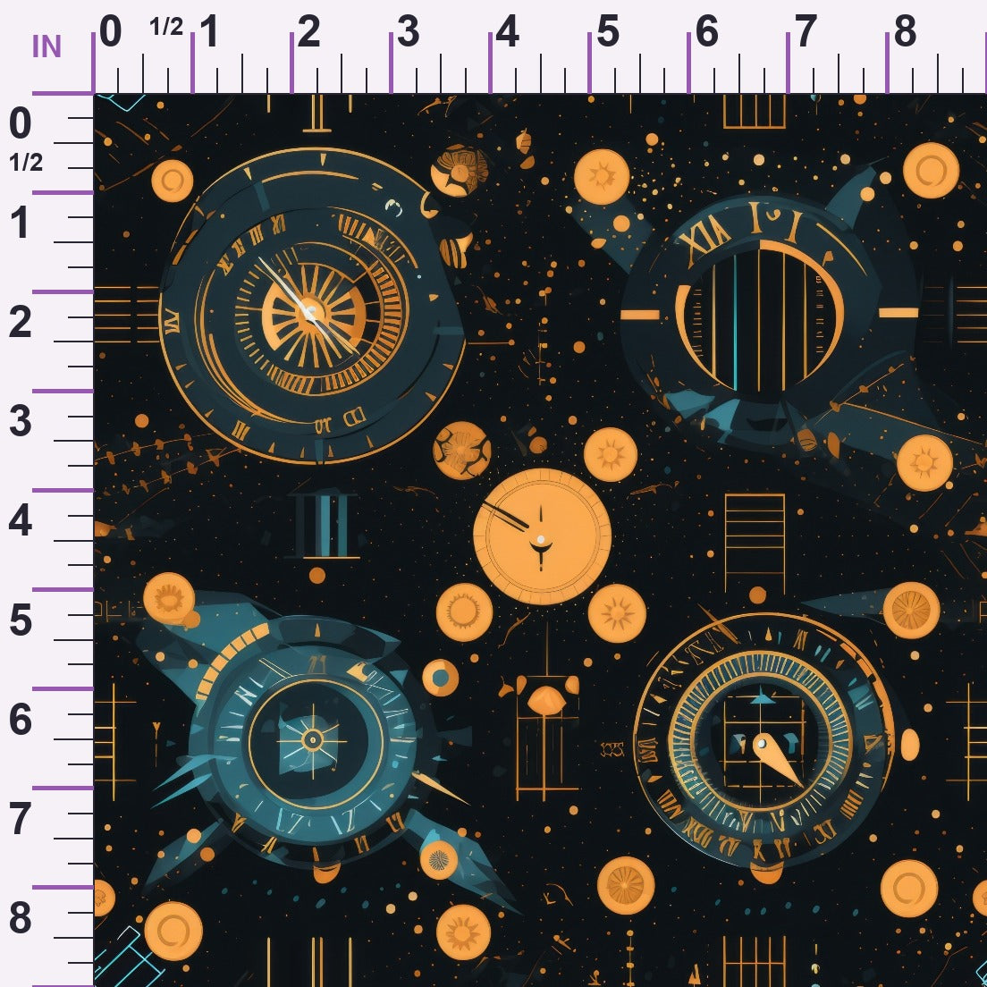Gilded Gears Pattern 4 Minky Fabric