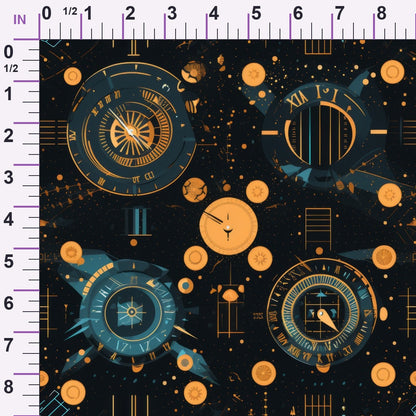 Gilded Gears Pattern 4 Minky Fabric